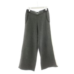 ニットパンツ イージーパンツ  ワイドパンツ カシミヤ LL グレー /AN50