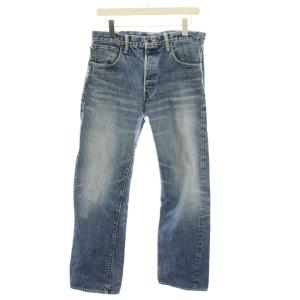 デニムパンツ ジーンズ ボタンフライ USED加工 33 青 ブルー /YT