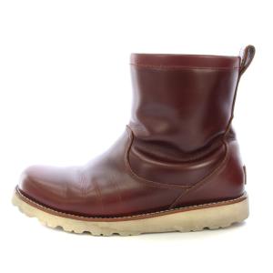 HENDREN TL ヘンドレンTL ショートブーツ レザー 厚底 ボア ロゴ ワンカラー US7 25cm