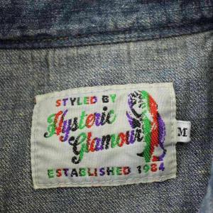 HYSTERIC GLAMOUR デニム ウエスタンシャツ ダメージ加工 長袖 パッチワーク M 青 ブルー 01171AH10 /G