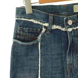 DIESEL デニムパンツ ジーンズ ワイド USED加工 W23-L32 ブルー /ES