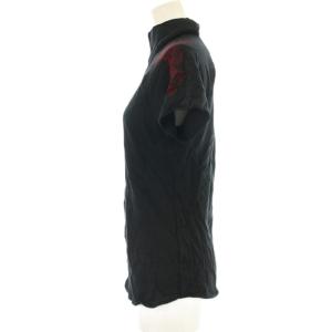 VIVIENNE TAM カットソー 1 黒 赤 半袖 ハイネック 刺繍 /JP