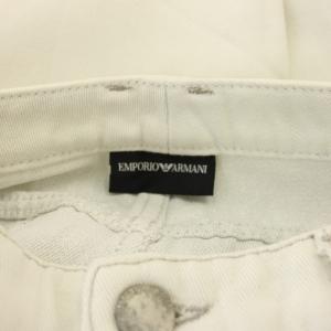 EMPORIO ARMANI パンツ 160/56A 白 ワイドシルエット フリンジヘム 長ズボン /JP