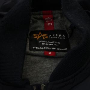 ALPHA INDUSTRIES ジャケット 上着 M ネイビー 長袖 リブ襟 袖ポケット /JP