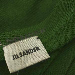 JIL SANDER ニット Vネック ウール 薄手 セーター 長袖 44 緑 グリーン /G
