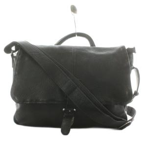 ショルダーバッグ フラップ レザー 黒 ブラック /AN20