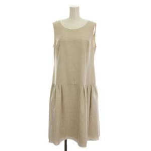ノースリーブ ワンピース ひざ丈 42 ベージュ 35784 /YM