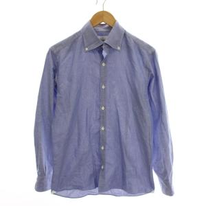 Slim Fit ボタンダウンシャツ コットン 長袖 M ブルー /YM