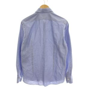 GIANNETTO Slim Fit シャツ ホリゾンタルカラー 長袖 M ブルー /YM