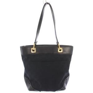 GUCCI シマライン ハンドバッグ GGキャンバス ブラック