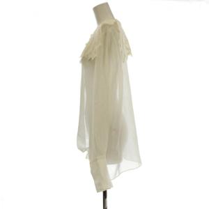 VERMEIL par iena シャツ ブラウス F 白 ホワイト レースビッグカラー シアー 長袖 /JP