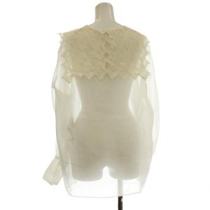 VERMEIL par iena シャツ ブラウス F 白 ホワイト レースビッグカラー シアー 長袖 /JP