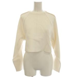 ニット ショート丈 セーター F 白 長袖 ラウンドネック /JP