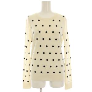 REFINE CREW NECK PO PD ニット カットソー 長袖 水玉 ドット ウール 薄手 S