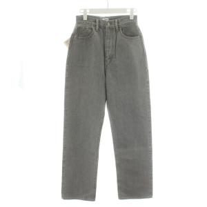 スビンコットン 13.5oz ハイウエストデニム ジーンズ ジーパン Gパン ジッパーフライ 26 グレー