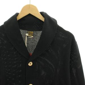 A VONTADE タグ付き テーラードジャケット ニットカーディガン 麻 リネン混 長袖 L 黒 ブラック VTD-0325