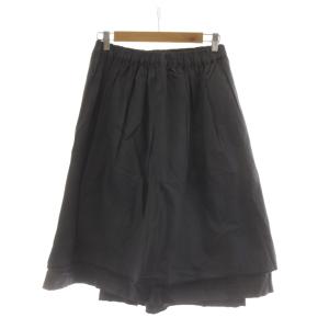COMME des GARCONS COMME des GARCONS アシンメトリースカート フレア ミモレ ロング S 黒 ブラック 無地 S12S002 /RR