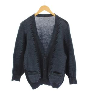 コットンリネンカーディガン ニット 長袖 M 紺 9AL42523 /KH