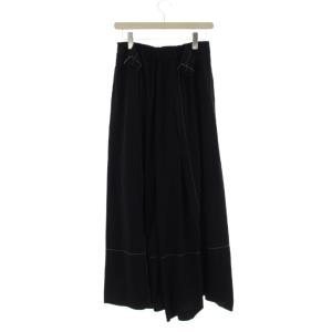 パンツ 38 ネイビー ワイドシルエット フルレングス バックルデザイン /JP