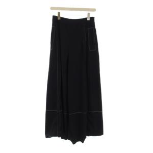 ADORE パンツ 38 ネイビー ワイドシルエット フルレングス バックルデザイン /JP