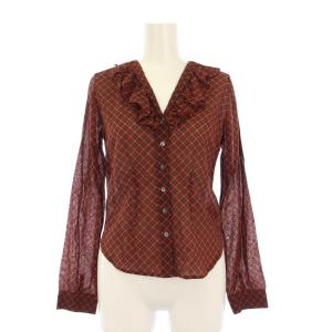 ラルフローレン フリルブラウス シャツ 長袖 チェック 1 赤 282845854001 /KH