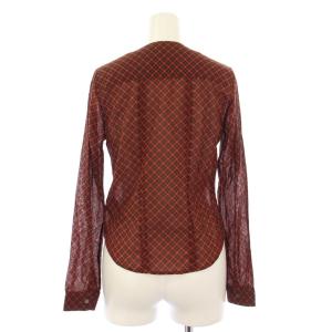 RRL ラルフローレン フリルブラウス シャツ 長袖 チェック 1 赤 282845854001 /KH