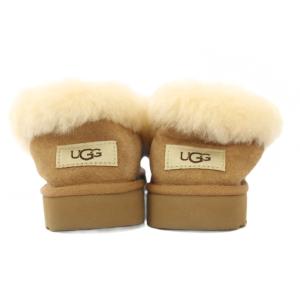 UGG australia Nita ニタ ムートン ムートンシューズ スリッポン 厚底 スエード US7 24cm ベージュ 1119002