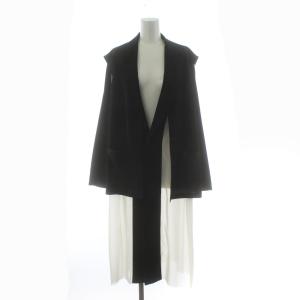 ヨウジヤマモト ドッキングジャケット レイヤード ロング シフォン S 黒 ブラック 白 ホワイト LO-J06-803