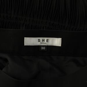SHE Tokyo ロングプリーツスカート 36 黒 S-SK-115 /KH