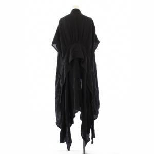 LIMI feu ロングカーディガン 半袖 リネン S 黒 LH-D35-300 /KH