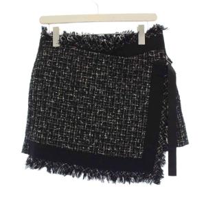 ツイード フリンジ ラップショートパンツ 1 黒 20-05010 /KH