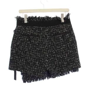 sacai ツイード フリンジ ラップショートパンツ 1 黒 20-05010 /KH
