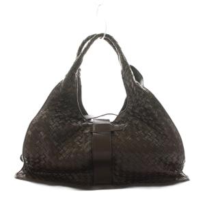 BOTTEGA VENETA イントレチャート ハンドバッグ ブラウン