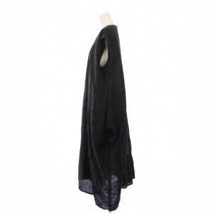 Yohji Yamamoto ロングベスト リネン 2 ブラック FW-D35-309