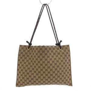 GUCCI GGキャンバス ショルダーバッグ トートバッグ ベージュ 茶 109140 /KH OH