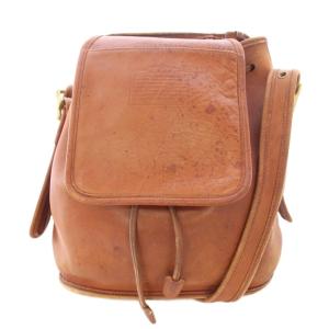 オールドコーチ ショルダーバッグ 巾着型 レザー ワンカラー ロゴチャーム 茶 ブラウン 9952 /BB