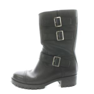 エンジニアブーツ ショートブーツ レザー 36 黒 ブラック 3U5914 /AN48