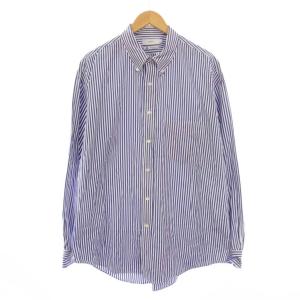 Thomas Mason LS BD Shirt ボタンダウンシャツ 長袖 ストライプ 3 青 白 GM181-50085