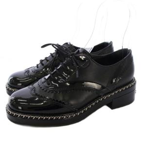 レースアップシューズ チェーン 37C ブラック G35316