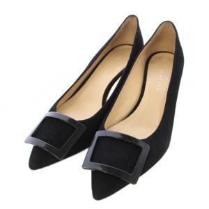 パンプス ポインテッドトゥ スエード 36 黒 /TK