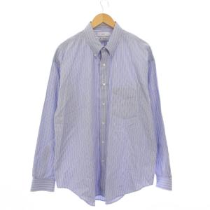 Thomas Mason LS BD Shirt ボタンダウンシャツ 長袖 ストライプ 3 青 /KH