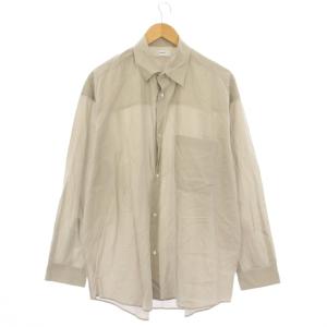 シャツ 長袖 コットン F グレージュ /KH