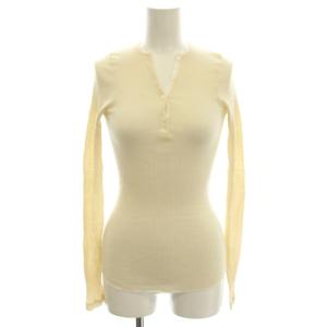 ヘンリーネック リブニット カットソー 長袖 F アイボリー /G