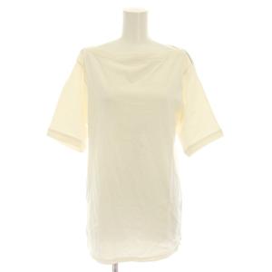 Tシャツ カットソー ボートネック 半袖 M 白 ホワイト 黒 ブラック FU-J-CT001 /YT