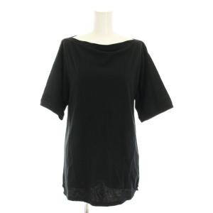 Tシャツ カットソー ボートネック 半袖 M 黒 ブラック ベージュ FU-J-CT001 /YT