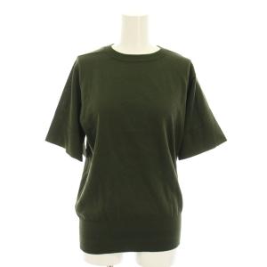 ニット Tシャツ カットソー クルーネック 半袖 薄手 1 カーキ 181-11129 013 /YT