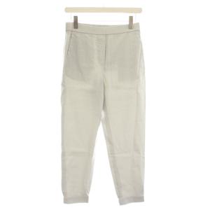 23SS CRISP LINEN IDA パンツ リネン混 38 ライトグレー 無地 03-3106432-028-038
