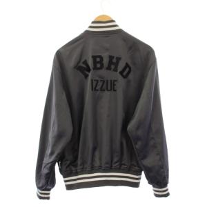 NEIGHBORHOOD izzue NHIZ スタジャン ブルゾン ジャケット アウター ショート丈 サテン ロゴ S グレー