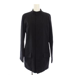 ノーカラーコート ミドル丈 ウール 2 黒 NX-J05-106 /KH