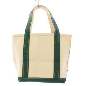 L.L.BEAN トートバッグ ハンドバッグ キャンバス バイカラー アイボリー 緑 グリーン /BB